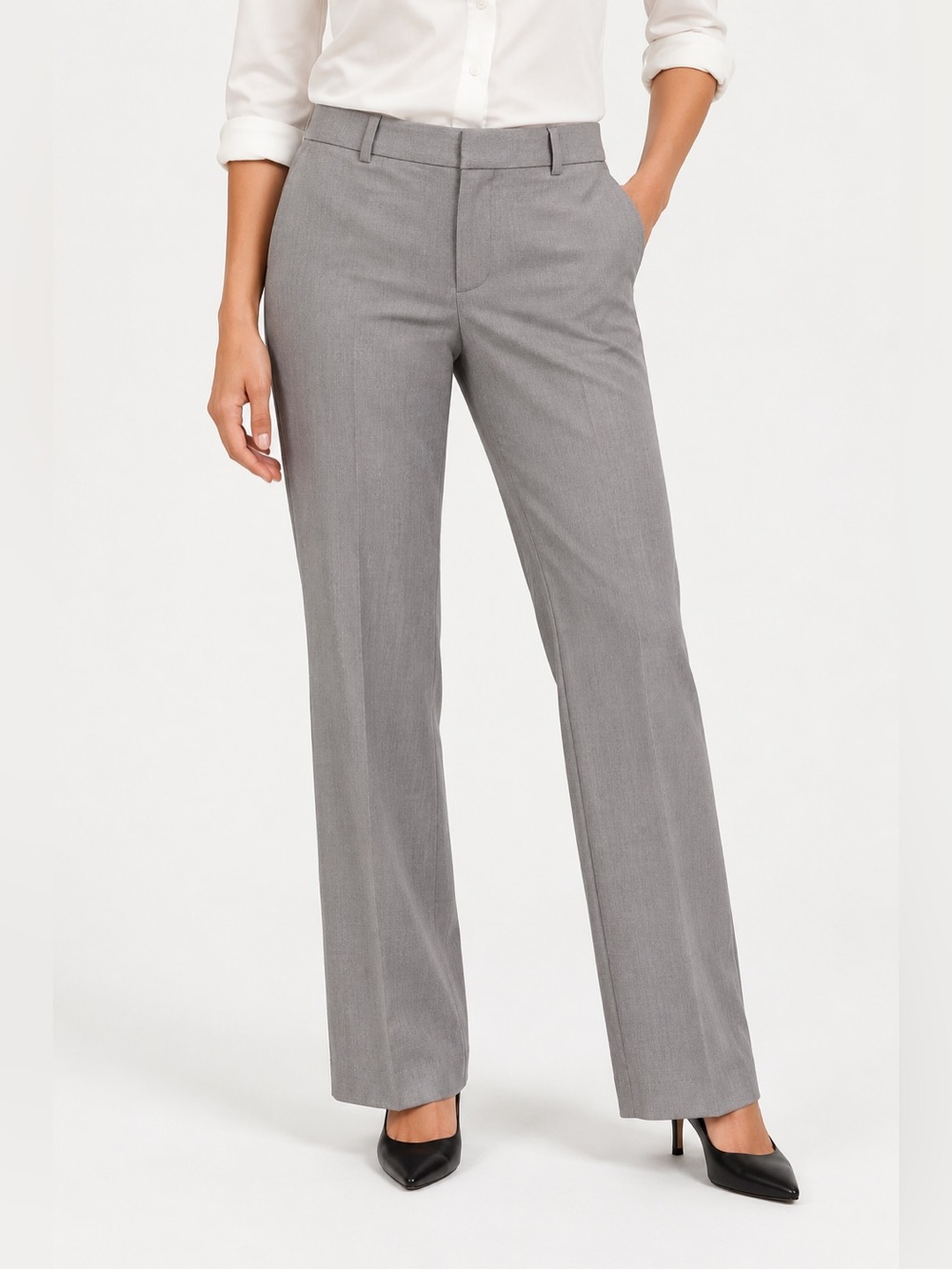 Banana Republic Logan Wool Blend Gray Trousers Pants 16 Short NWT